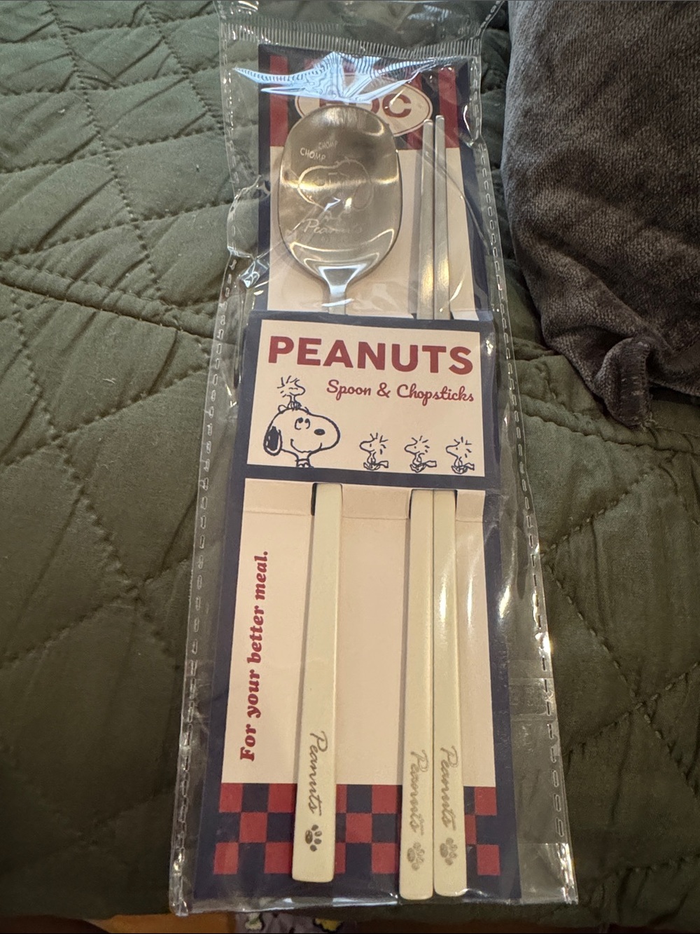 Peanuts Silver Spoon & Chopsticks Set